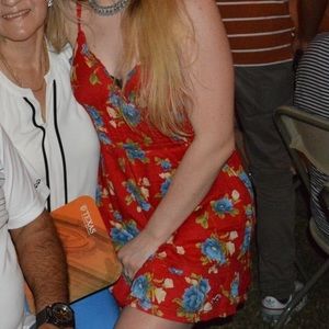 Red Hawaiian Mini-Skater Dress (Hollister SM)